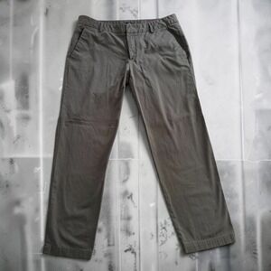 Gap Gray Chino Flat Front Pants Straight Leg Cotton Trousers Womens 12 Regular